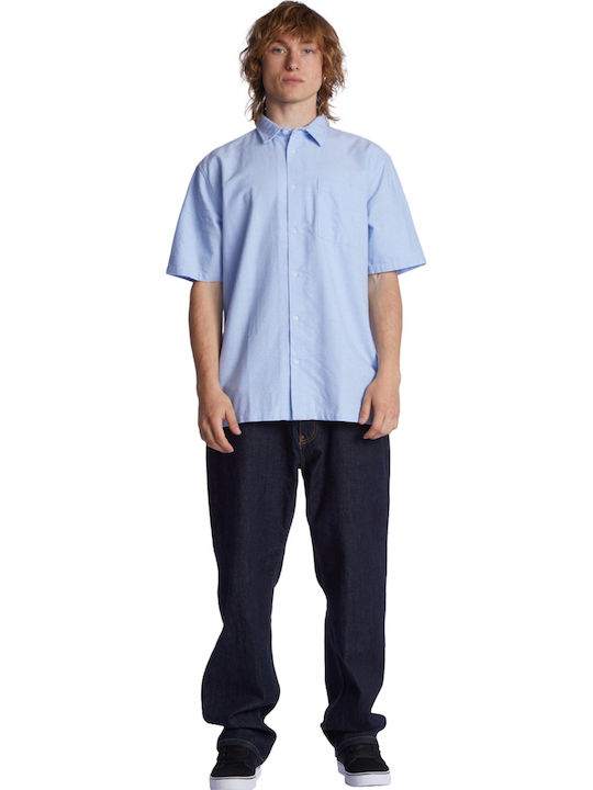 Boxed Ox Short-sleeved Cotton Shirt Celestial Blue