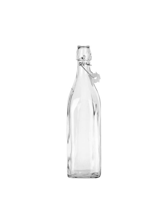 Orion Μπουκάλι Νερού Γυάλινο με Κλιπ Διάφανο 1000ml