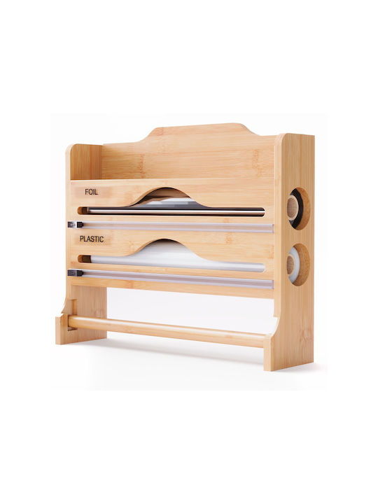 Relaxdays Suport Pentru Prosoape De Hârtie Din Lemn Bej 27x9cm 10051752