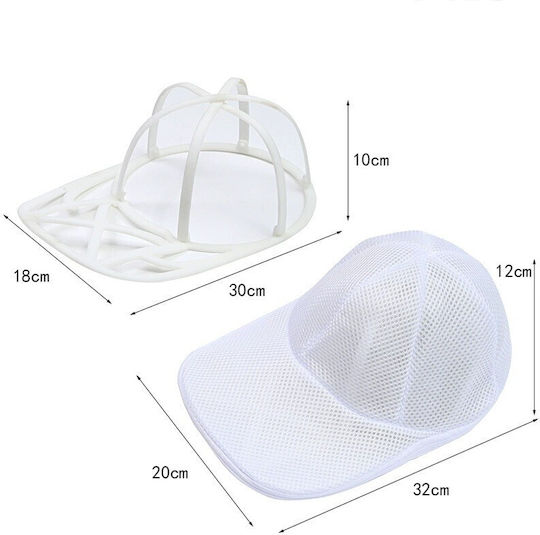 Flippy Cap Washing Bag Washing Machine Polyester 53 Cm Circumference Zipper Cap Support White Blue