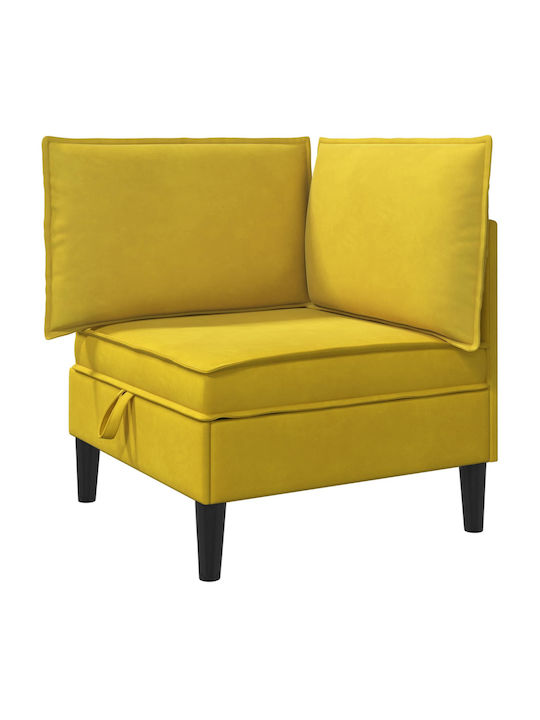 Velvet Yellow Armchair 70x70x82cm