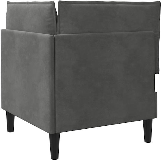 Dunkel Samt Sessel Grau 70x70x82cm