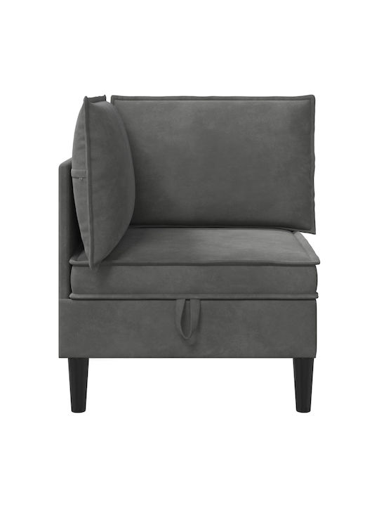 Scaun De Relaxare Catifelat Gri Închis 70x70x82cm
