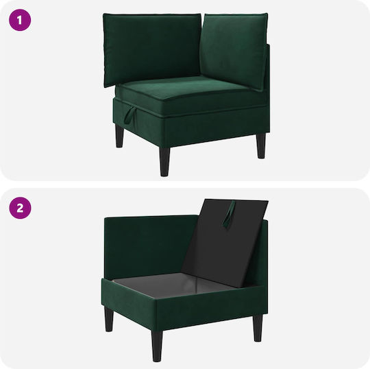 Scaun De Relaxare Catifelat Verde Închis 70x70x82cm