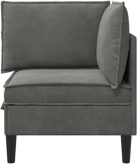 Dunkel Samt Sessel Grau 70x70x82cm