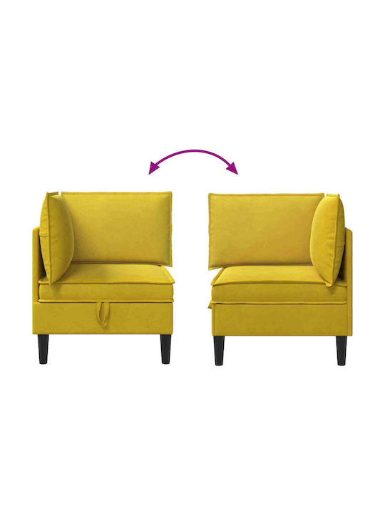 Velvet Yellow Armchair 70x70x82cm