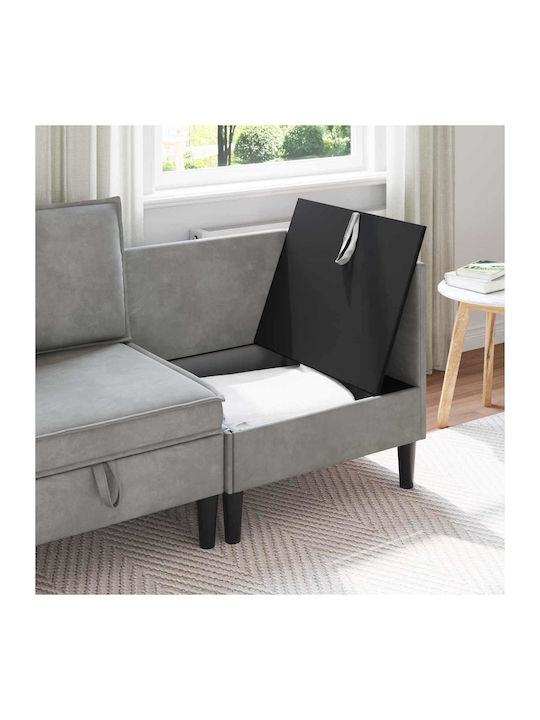 Velvet Armchair Light Gray 70x70x82cm