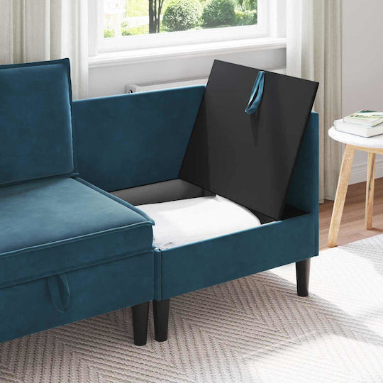 Sessel Samt Blau 70x70x82cm