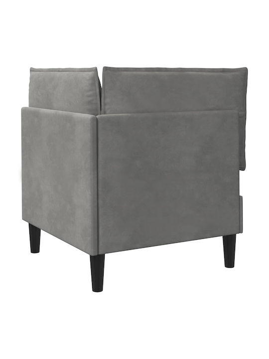 Velvet Armchair Light Gray 70x70x82cm