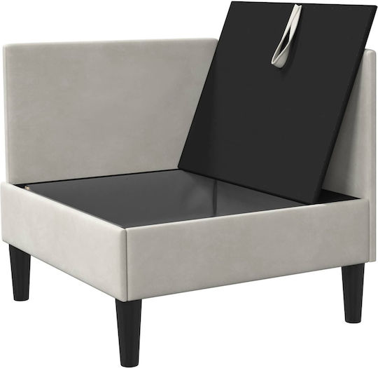 Polițronă Velur Crem 70x70x82cm