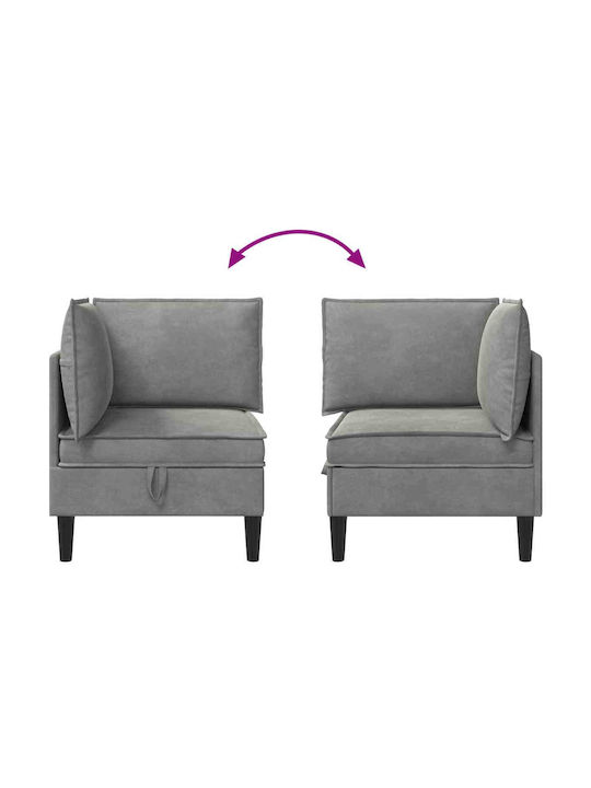 Velvet Armchair Light Gray 70x70x82cm