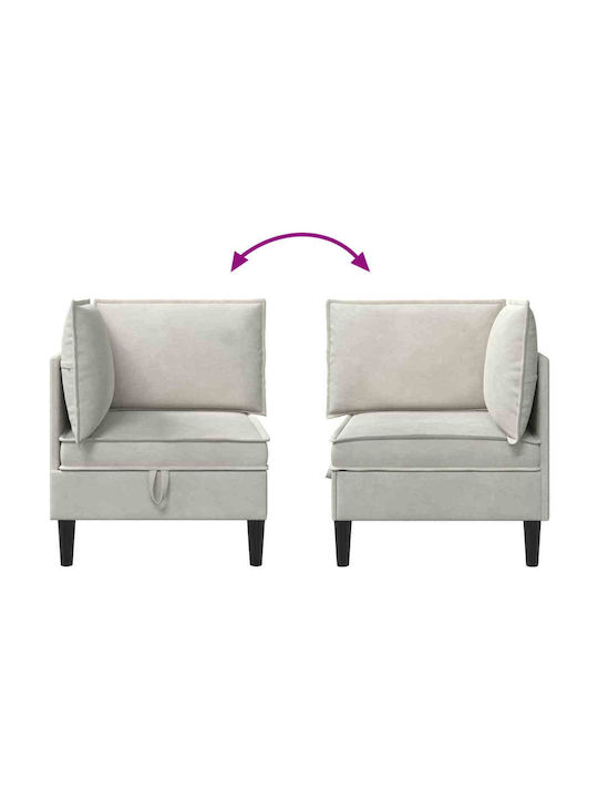 Velvet Armchair Cream 70x70x82cm