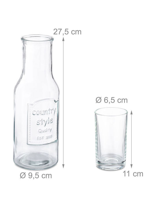 Relaxdays Serving Decanter with Glasses Transparent