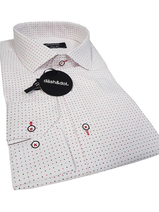 Long-sleeved Shirt Polka Dot White