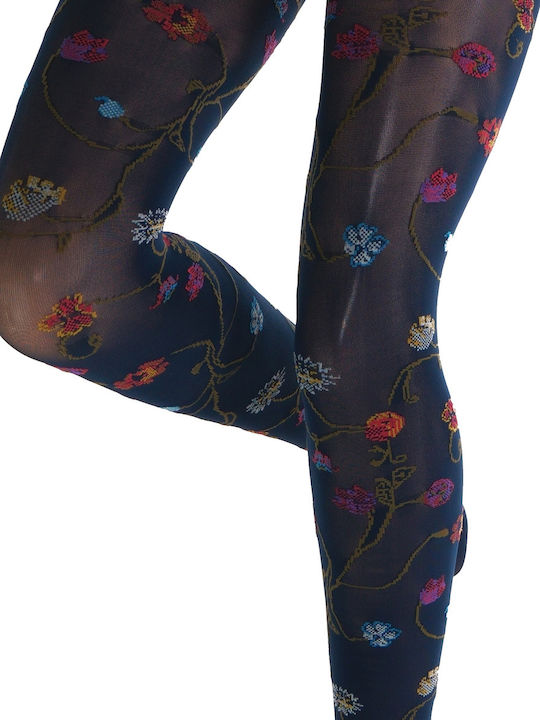 Women's Pantyhose 80 Den Multicolour Floral