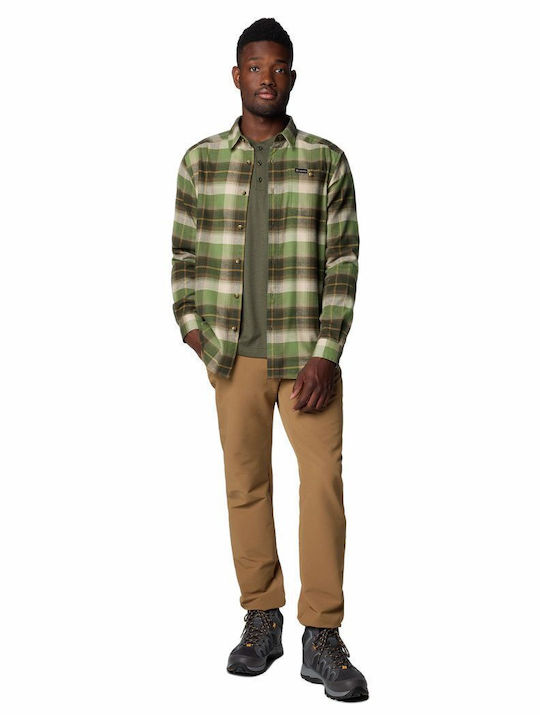 Cornell Woods Long-sleeved Flannel Shirt Checked Khaki