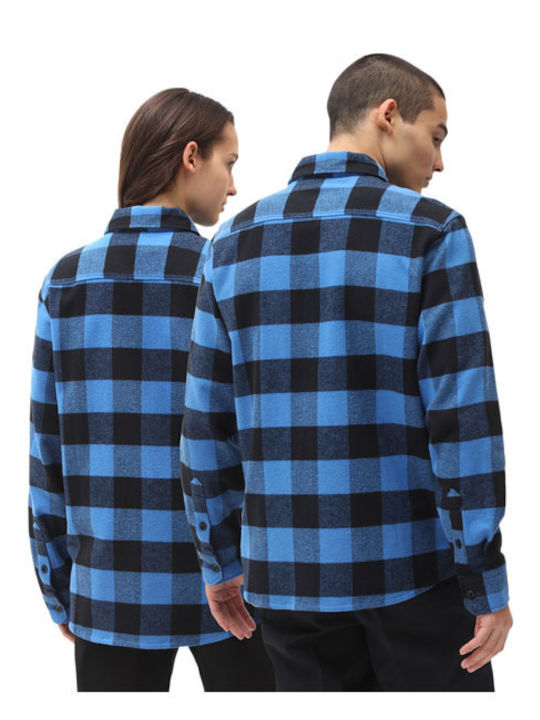 Sacramento Long-sleeved Flannel Shirt Checked Blue