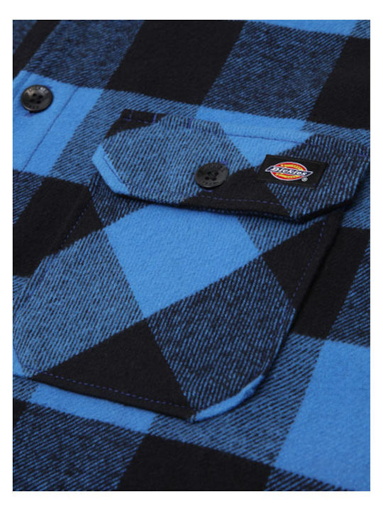 Sacramento Long-sleeved Flannel Shirt Checked Blue