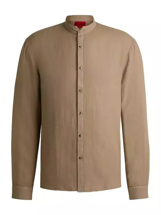 Elvory Long-sleeved Linen Shirt Brown