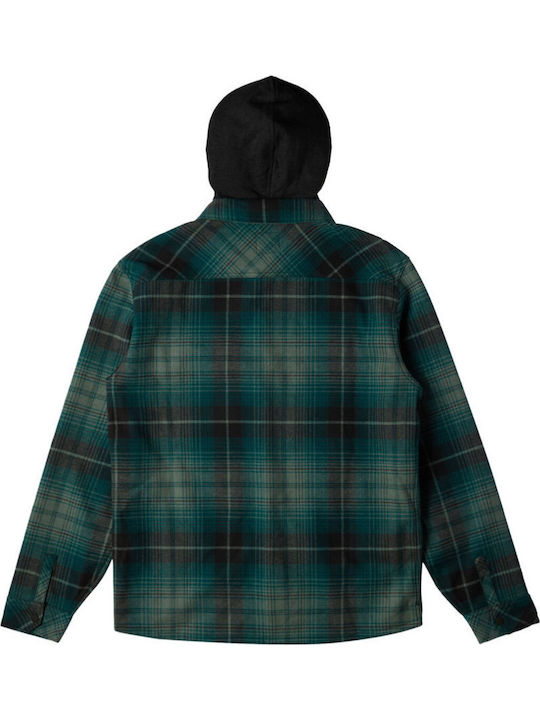 Furnace Bonded Long Sleeve Flannel Checked Overshirt Checked