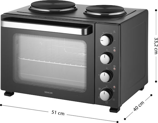 Sencor Cuptor Electric 35l cu 2 Plite Negru