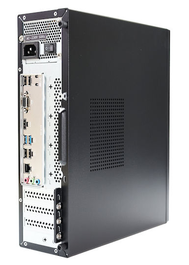 OptimX T5 SFF + Monitor 24" FHD + Kit Tastatură Și Mouse Cu Fir Refurbished Grad A (Core i5-9400/8GB/256GB SSD/Windows 11 Pro)