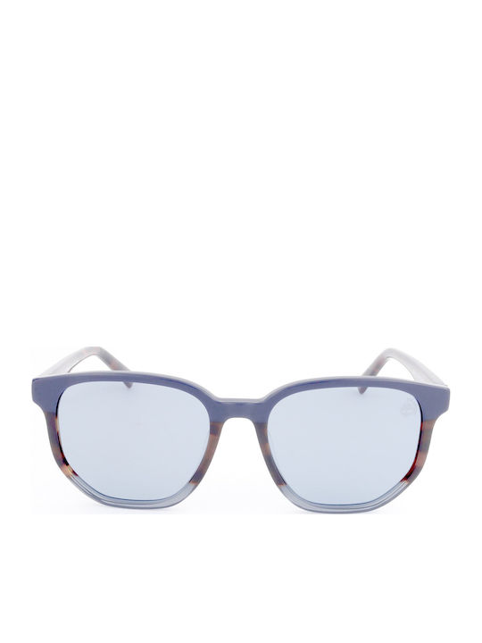 Timberland Men's Sunglasses with Brown Tartaruga Plastic Frame and Blue Lens TB9305-H 52D