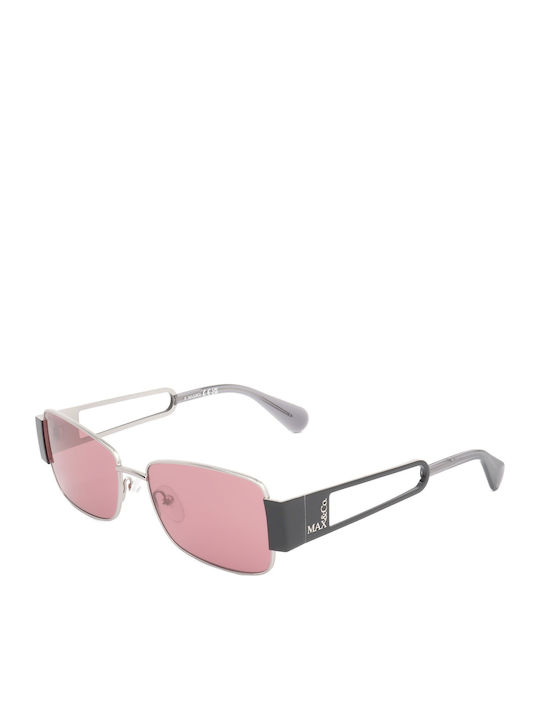 Max & Co Unisex Γυαλιά Ηλίου με Ασημί Μεταλλικό Σκελετό και Κόκκινο Φακό MO0070 14S