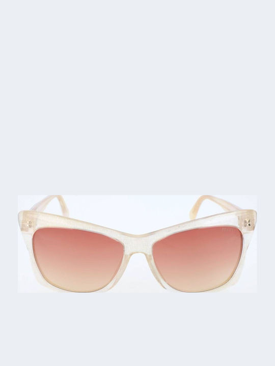 Emilio Pucci Women's Sunglasses with White Acetate Frame and Red Gradient Lenses