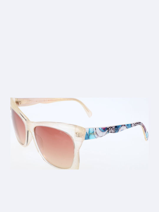 Emilio Pucci Women's Sunglasses with White Acetate Frame and Red Gradient Lenses