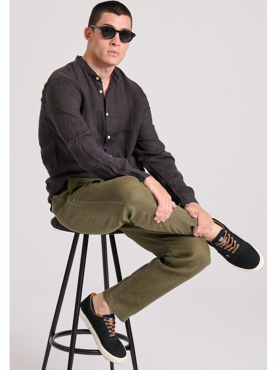 Long-sleeved Linen Shirt Black