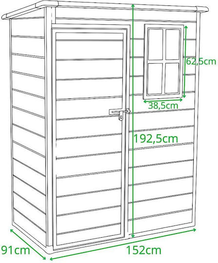 Pvc Garden Tool House 152x91x192.5cm