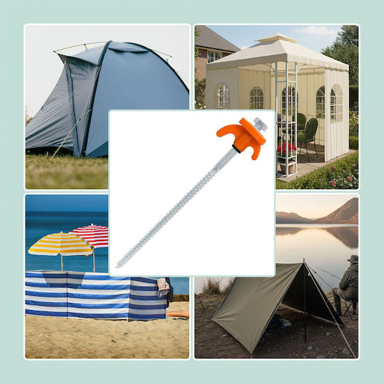 Set 20 Țepi Cort Adaptor Burghiu Relaxdays Portocaliu Fluorescent 20.5x4.5cm 22.5x27cm