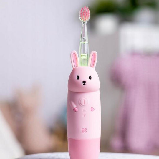 innoGio GIOrabbit Children's Electric Toothbrush with Chronograph for 2+ Years Rabbit with Replacement Heads