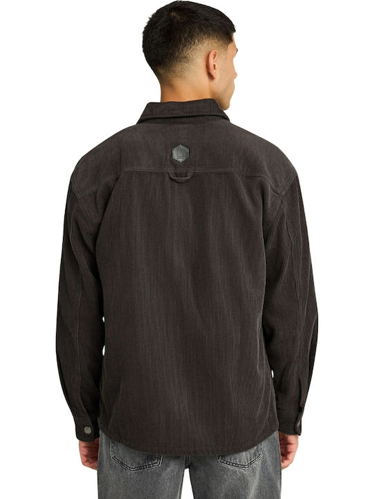 Дълъг Ръкав Рипсено Кадифе Overshirt Сив