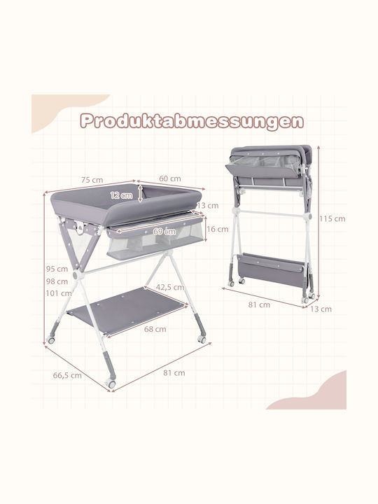 Costway Travel Changing Pad from Grey Fabric