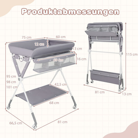 Costway Travel Changing Pad from Grey Fabric