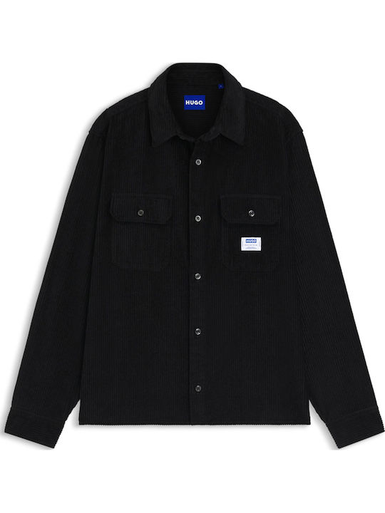 Ekynone Long-sleeved Corduroy Shirt in Wide Line Black