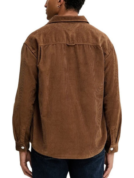 Long-sleeved Corduroy Shirt Brown