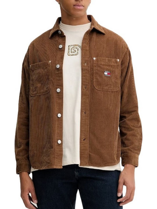 Long-sleeved Corduroy Shirt Brown