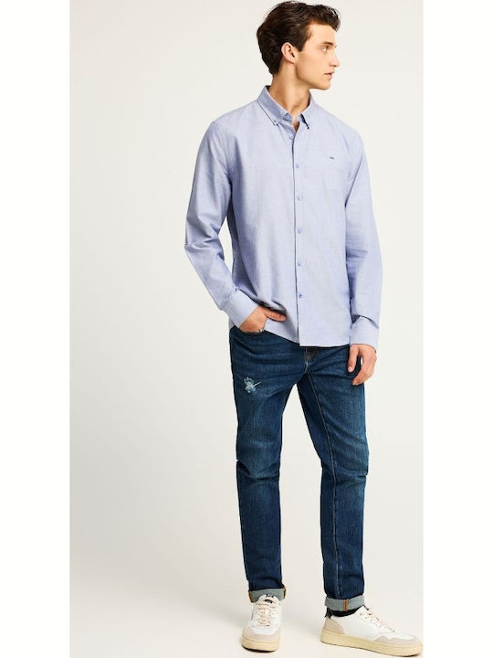Long-sleeved Cotton Shirt Purple
