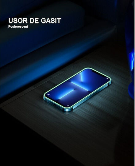 Folie Protectie Telefon Tempered Glass Apple iPhone 15 Flippy Luminous Neon Fosforescent Silicon Mat Marginile Anti-Amprente Protectie Completa 9h Mov