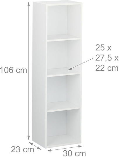 Bibliotecă Albă 30x23x106 cm