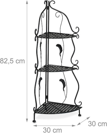 Bibliotecă Colț Neagră 30x30x82.5cm