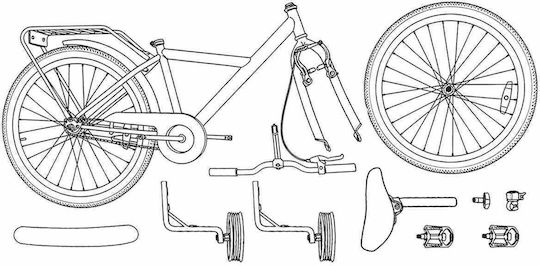 vidaXL Bicicletă Copii BMX Neagră 14"