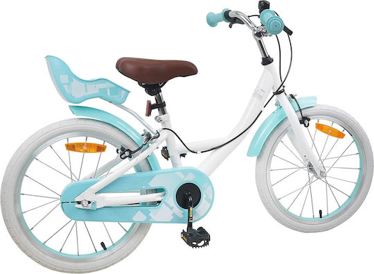 vidaXL 18" Детско Колело BMX Бяло