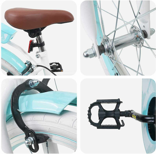 vidaXL 18" Детско Колело BMX Бяло