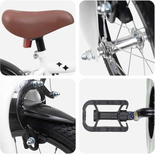 vidaXL 14" Детско Колело BMX Бяло