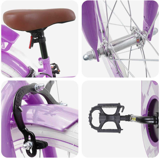 vidaXL Bicicletă Copii BMX Violet 18"