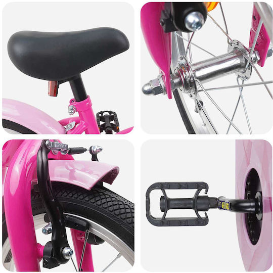 vidaXL 14" Детско Колело BMX Розово